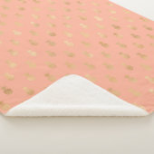 Elegant Coral Pink en Gold Pineapple Pattern Sherpa Deken (3/4)