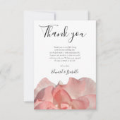 Elegant Coral Pink Floral Wedding Bedankkaart (Voorkant)