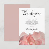 Elegant Coral Pink Floral Wedding Bedankkaart (Voorkant / Achterkant)
