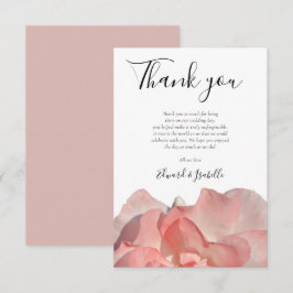 Elegant Coral Pink Floral Wedding Bedankkaart