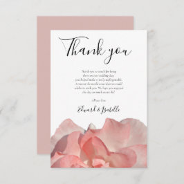 Elegant Coral Pink Floral Wedding Bedankkaart