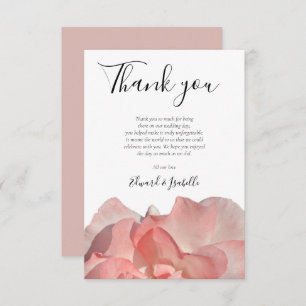 Elegant Coral Pink Floral Wedding Bedankkaart