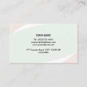 Elegant Coral Pink Mint & White Visitekaartje (Achterkant)