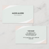 Elegant Coral Pink Mint & White Visitekaartje (Voorkant / Achterkant)