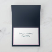 Elegant Coral Pink Poppies Botanical Chic Birthday Kaart (Binnen)