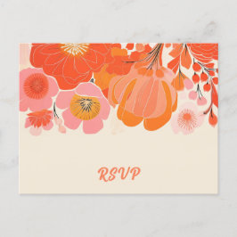 Elegant Coral Pink Poppy Flower RSVP-Briefkaart Briefkaart