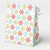 Elegant Coral Pink Red Mint Blue Green Snowflakes Bedankdoosjes (Achterkant)