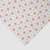 Elegant Coral Pink Red Mint Blue Green Snowflakes Tissuepapier (Detail)