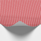 Elegant Coral Pink Red Polka Dots Patroon Cadeaupapier (Hoek)