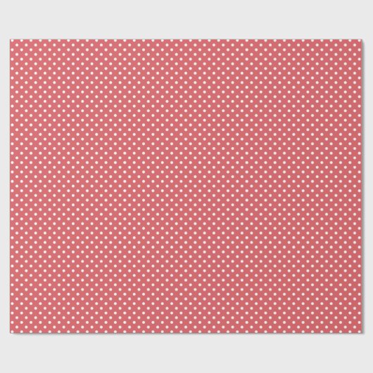 Elegant Coral Pink Red Polka Dots Patroon Cadeaupapier (Vlak)