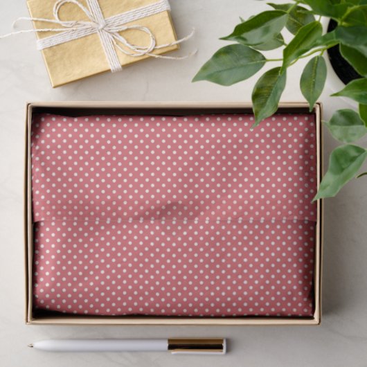 Elegant Coral Pink Red Polka Dots Patroon Tissuepapier (Geschenk)