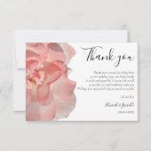 Elegant Coral Pink Rose Floral Wedding Bedankkaart (Voorkant)