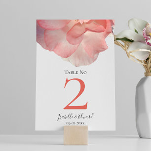Elegant Coral Pink Rose Floral Wedding Kaart