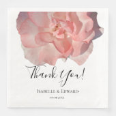 Elegant Coral Pink Rose Floral Wedding Reception Servet (Voorkant)