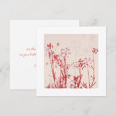 Elegant Coral Red Floral Beste wensen voor bruilof (Voorkant / Achterkant)