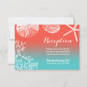 Elegant Coral Reef Beach Weddenschappen Reception Kaart (Voorkant)