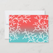 Elegant Coral Reef Beach Weddenschappen Reception Kaart (Achterkant)