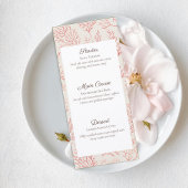 Elegant Coral Reef Wedding Menu Card