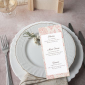 Elegant Coral Reef Wedding Menu Card