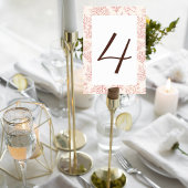 Elegant Coral Reef Wedding Table Number Card Kaart