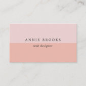 Elegant Coral Roos Sage Minimalist Personal Busine Visitekaartje (Voorkant)