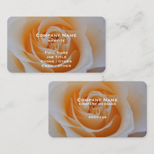 Elegant Coral Roos Visitekaartje (Voorkant / Achterkant)