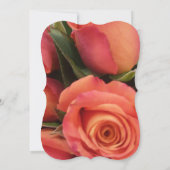 Elegant Coral Roos Wedding Invitation Kaart (Achterkant)