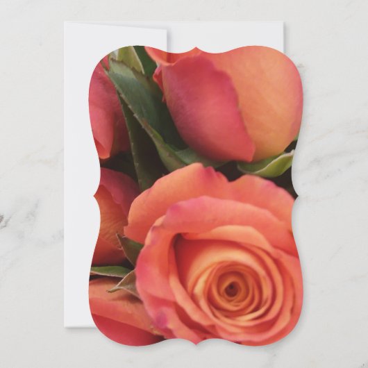 Elegant Coral Roos Wedding Invitation Kaart (Achterkant)