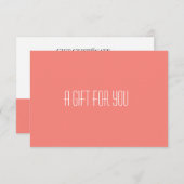 Elegant Coral Salon Boutique Gift Certificate Informatiekaartje (Voorkant / Achterkant)