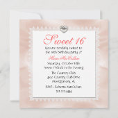 Elegant Coral Satin Let op 16 Birthday Party Kaart (Achterkant)