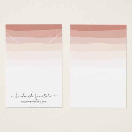 Elegant Coral Shades Ketting Display Holder Visitekaartje (Voorkant /achterkant)