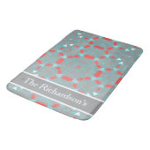 Elegant Coral Turquoise Grey Geometric Pattern  Badmat (Gekanteld)