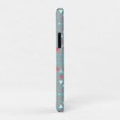 Elegant Coral Turquoise Grey Geometric Pattern  Case-Mate iPhone Case (Achterkant/rechts)