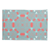 Elegant Coral Turquoise Grey Geometric Pattern  Kussensloop (Achterkant)