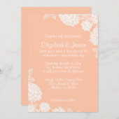 Elegant Coral Wedding Invitations Kaart (Voorkant / Achterkant)