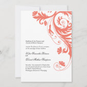 Elegant Coral Wedding Invitations Kaart (Voorkant)