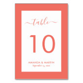 Elegant Coral Wedding Kaart (Voorkant)