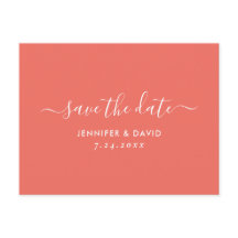 Elegant Coral Wedding Save the Date