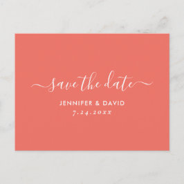 Elegant Coral Wedding Save the Date Aankondigingskaart