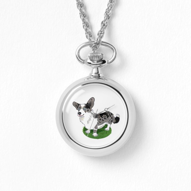 Elegant Corgi Horloge (Voorkant)