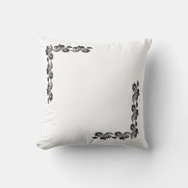 Elegant Corner Design Square Pillow |Customizable  Kussen (Voorkant)