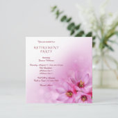 Elegant Corner Flowers, Bokeh Retirement Party Kaart (Staand voorkant)