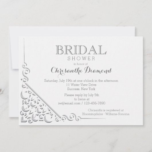 Elegant Corner Invitation Kaart (Voorkant)