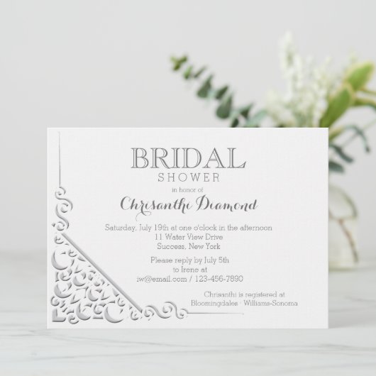 Elegant Corner Invitation Kaart (Staand voorkant)