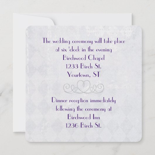 Elegant Corner Wedding Uitnodiging (Achterkant)