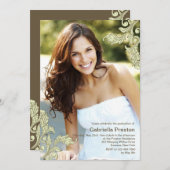 Elegant Corners Photo Invitation Kaart (Voorkant / Achterkant)