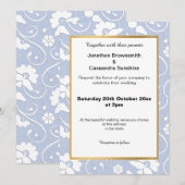 ELEGANT  CORNFLOWER BLUE LACE WEDING KAART (Voorkant / Achterkant)