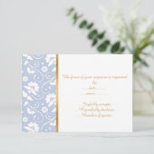 ELEGANT CORNFLOWER BLUE WHITE LACE CUSTOM RSVP 2 (Staand voorkant)