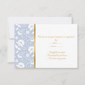 ELEGANT CORNFLOWER BLUE WHITE LACE CUSTOM RSVP 2 KAARTJE (Voorkant)