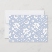 ELEGANT CORNFLOWER BLUE WHITE LACE CUSTOM RSVP 2 KAARTJE (Achterkant)